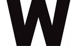 Lettre W noir sur fond blanc (20x28cm) - Sticker/autocollant